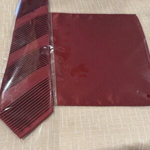 Elegant Burgundy Tie and Pocket Square Set